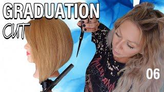 45° graduation short haircut step by step