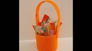 How to make a plastic canvas Halloween's Sweet Basket & Halloween's "Trick or Treat" Door Sign