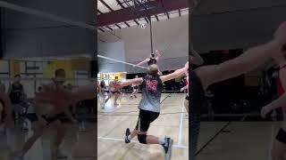 Volleyball Slow Motion -  high swing + jumpset