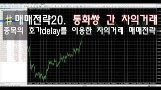 ＃매매전략20. 통화쌍 간 차익거래. 종목의 호가delay를 이용한 차익거래 매매전략입니다.