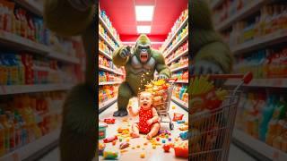 ️ Evolution of Baby_ Baby in shopping mall with gorilla  Rak5m  #cat #cute #love #shorts