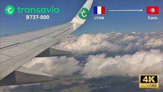  Lyon -  Tunis Transavia Boeing 737-800 Economy Class [FULL FLIGHT REPORT] 4K