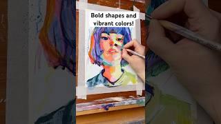 Vibrant Acrylic portrait Painting‍ #acrylicart #portraitpainting #colorfulart