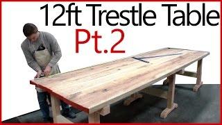 Part 2 - Making a Table Top - Oak Trestle Table - Woodworking Series!