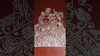 Reverse alpona for front door || easy door border //Antara Creation #alpona #art #dooralpona #shorts