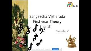 Sangeetha Visharada 1st yr Theory in English | Music exam theory | Nadam  |  Technical terms |Idoit|