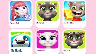 Talking Tom2 vs Talking Angela2 vs Talking Tom vs Angela vs Hank islands vs Gold Run iphone Ep4117