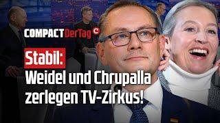 Stabil: Weidel und Chrupalla zerlegen TV-Zirkus