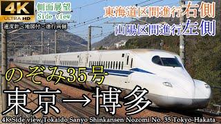 【4K車窓・速度計マップ付】東海道・山陽新幹線 のぞみ35号 N700S 東京→博多 全区間