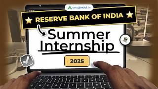 RBI Summer Internships 2025 | How to Apply | Eligibility | Stipend | RBI Grade B 2025 | Anuj Jindal