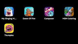 My Singing Monsters Android: My Singing Monsters: Dawn of Fire,Composer,Coloring,Thumpies,MSM 1