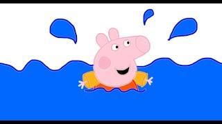 Itsy Artist - How To Draw Peppa Pig Swimming From Peppa Pig Episodes