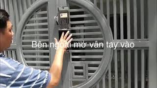 Khóa Vân tay 2 chiều Chống trộm cho Cửa sắt, cửa gỗ, cửa nhôm cửa Cổng