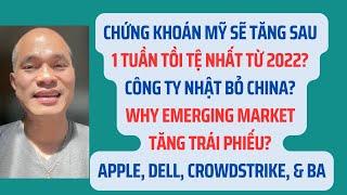 Chứng khoán Mỹ sẽ tăng sau 1 tuần tồi tệ nhất từ 2022? Apple, Dell, CrowdStrike, & Boeing?