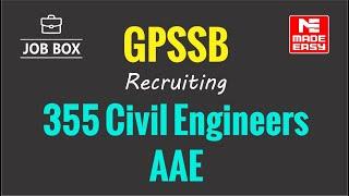 Gujarat Panchayat Service Selection Board (GPSSB) | Recruitment of AAE | CE | MADE EASY JOB BOX