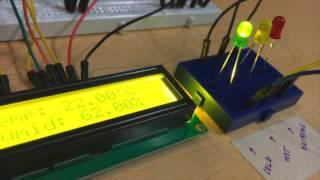 Temp Humidity Sensor LCD Display with LED Indicator