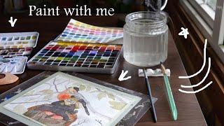 PAINT WITH ME   handmade watercolours, bird illustration and Fox themed shop update 