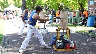 Woodchopping competition - Australia Day 2014, Melbourne