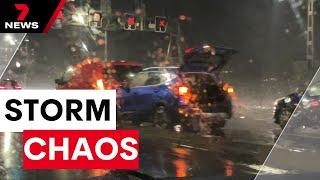 Sydney thunderstorm damages cars on Harbour Bridge | 7NEWS