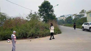 The girl was SAD because she could not walk on the overgrown sidewalk that no one cleaned