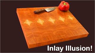 EASY End Grain Cutting Board with Sapwood "Inlay"