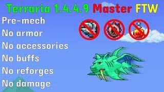 Terraria 1.4.4.9 | Master FTW Duke Fishron pre-mech no armor/accessories/buffs/reforges hitless