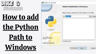 How to add the Python Path to Windows