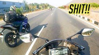 YAMAHA R3 vs R15 V3 | RACE | can R15 keep up with R3?!!!