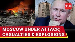 MOSCOW UNDER ATTACK: Putin's City Bombed, Buildings Hit, Airports Closed | Nearly 100 Drones Fired