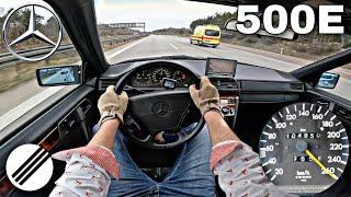 Mercedes-Benz W124 500E TOP SPEED DRIVE ON GERMAN AUTOBAHN