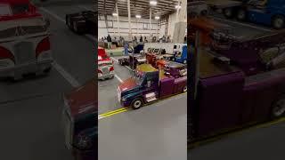 Custom built RC tow truck with led lights at Cabin Fever Expo