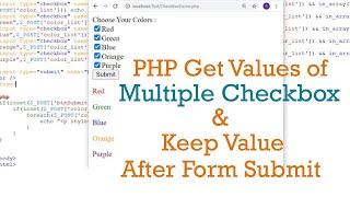 PHP Get Values of Multiple Checkbox and Keep Checkbox Checked After Submitting Form