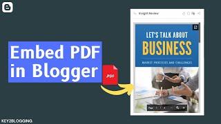 How To Embed A PDF File In A Blogger Post | Upload PDF file in Blogger