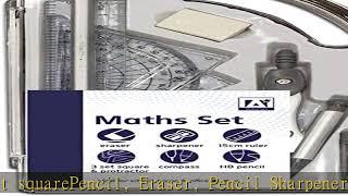 9 Piece Maths Geometry Set Stationery School Exam