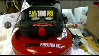 Harbor Freight - Central Pneumatic 3 Gallon Oilless Pancake Style Air Compressor Review