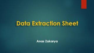 How to format a summary sheet for data extraction in systematic review studies?