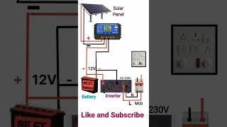 Solar Power System Connection #solar panel, batter, inverter connection