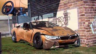 Rebuilding BMW I8 Coupe - NFS HEAT - LOGITECH G29 Gameplay