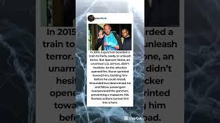 An armed terrorist opened fire on a train but one unarmed passenger refused to back down