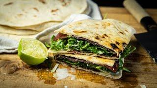 Piadina: No Yeast Italian Flatbread with Olive Oil cooked in the pan 🫓