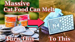 Massive Cat Food Can Melt - Beautiful HoneyComb Ingot -  Trash to Treasure (Heinrichs Made)