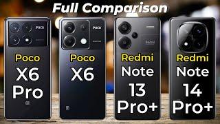 Poco X6 Pro Vs Poco M7 Pro Vs Redmi Note 13 Pro Plus Vs Redmi Note 14 Pro Plus