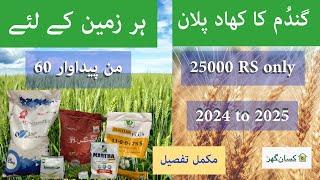 Only in 25000RS New Complete wheat crop fertilizer plan 2024 to 2025 for 60 Mann average yield price