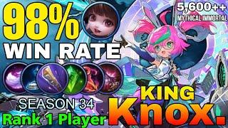 5,600+ Mythical Immortal, Change 98% Win Rate! - Top 1 Player S34 by KING Knox. - Mobile Legends