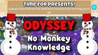 BTD6 Odyssey | No Monkey Knowledge Guide | Hard Mode Tutorial | Time For Presents!