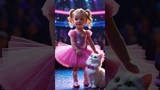 Baby girl performs fusion the cat on AGT #magia #ai #agt #bgt #americagottelent