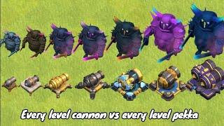 Every level pekka vs every level cannon base formation attack clashofclans re-upload