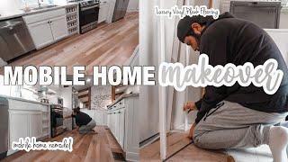 TURNING OUR MOBILE HOME INTO A MOBILE MANSION! Double wide kitchen updates | extreme kitchen remodel