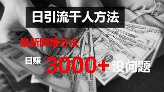 2021网赚，分享网上赚钱引流方法，日引流千人，日赚3000+没问题