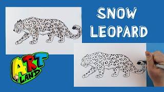 How to Draw a SNOW LEOPARD!!!